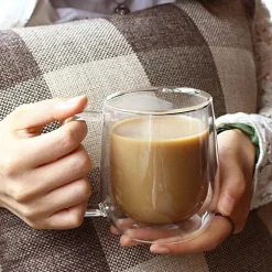 Hitzebeständiger Kaffeebecher aus Glas – langlebiger Bar-Trinkbecher
