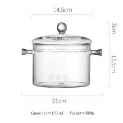 Hitzebeständiger Kochtopf aus Glas – perfekt zum Kochen und Suppenkochen