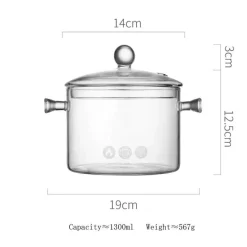 Hitzebeständiger Kochtopf aus Glas – perfekt zum Kochen und Suppenkochen