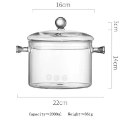 Hitzebeständiger Kochtopf aus Glas – perfekt zum Kochen und Suppenkochen
