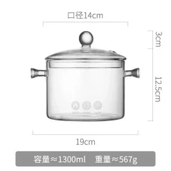 Hitzebeständiger Kochtopf aus Glas – perfekt zum Kochen und Suppenkochen