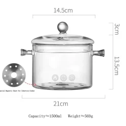 Hitzebeständiger Kochtopf aus Glas – perfekt zum Kochen und Suppenkochen