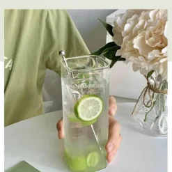 Hitzebeständiger Saftbecher aus Glas – 500 ml, transparentes Trinkgeschirr