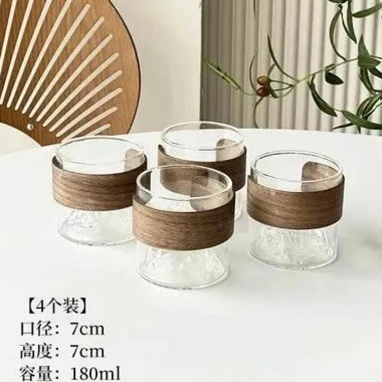 Hitzebeständiges Guanshan-Kaffeetassen-Set im Vintage-Stil – elegantes Trinkgeschirr aus Glas