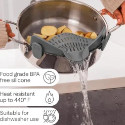 Hitzebeständiges Topfsieb aus Silikon – Abtropfwerkzeug für die Küche