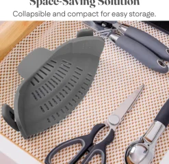 Hitzebeständiges Topfsieb aus Silikon – Abtropfwerkzeug für die Küche