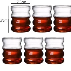 Hitzebeständiges Wellenglas-Tassenset – perfekt für Tee, Kaffee, Saft und Milch