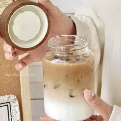 Hochtemperaturbeständige Teetasse aus Glas mit Deckel – versiegelter Kaffeebecher