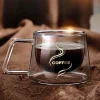 Hochtemperatur-Doppelwand-Kaffeetasse - Isolierter Glasbecher