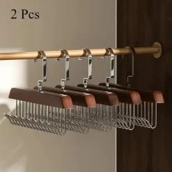 Holzbügel mit 8 Haken – Freistehender Organizer für Unterwäsche