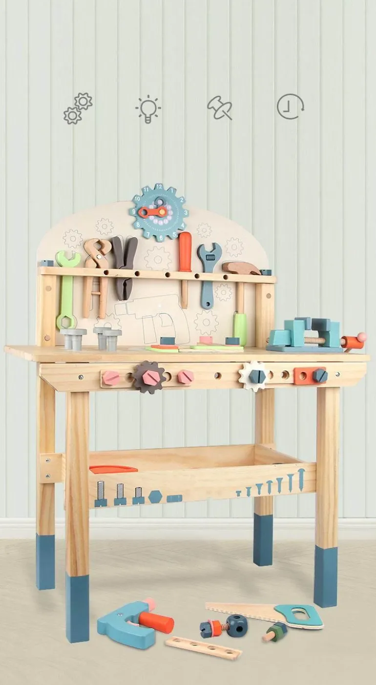 Holzwerkzeug-Spielset – Pädagogisches Werkstatt-Spielset für Kinder