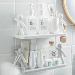 Human Figure Wall Shelf - Punch-Free Bathroom Organizer