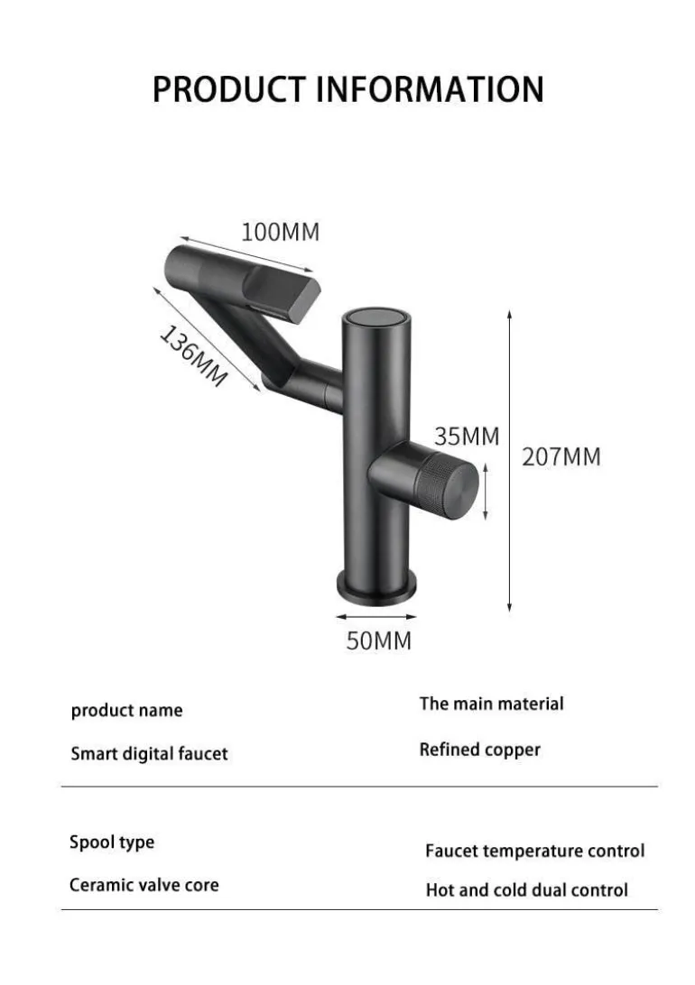 Hydroelektrischer Wasserfallhahn – Modernes rotierendes Design