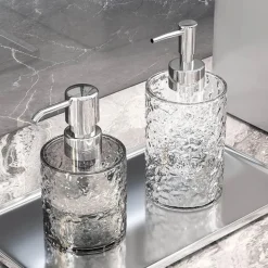 Ice Pattern Soap Dispenser - Decorative Bathroom Accessory
