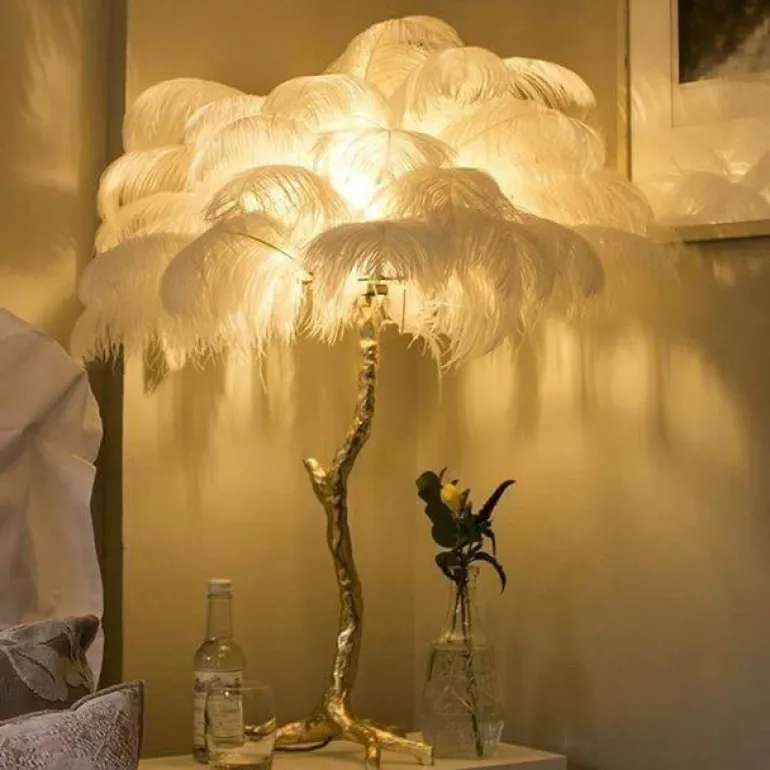 Icelandic Feather Tree Lamp - Elegant Home Decor Accent