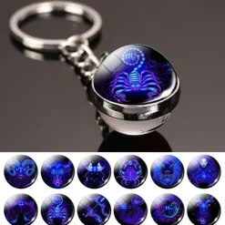 Im Dunkeln leuchtender kosmischer Schlüsselanhänger – leuchtendes, buntes Accessoire