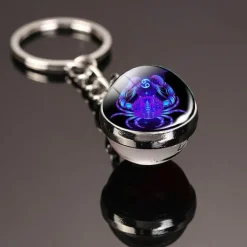 Im Dunkeln leuchtender kosmischer Schlüsselanhänger – leuchtendes, buntes Accessoire