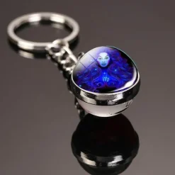 Im Dunkeln leuchtender kosmischer Schlüsselanhänger – leuchtendes, buntes Accessoire