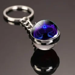 Im Dunkeln leuchtender kosmischer Schlüsselanhänger – leuchtendes, buntes Accessoire