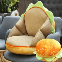 2-in-1 Hamburger Kissen Sitzkissen - Bequemes multifunktionales Stuhlzubehör