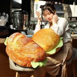 2-in-1 Hamburger Kissen Sitzkissen - Bequemes multifunktionales Stuhlzubehör