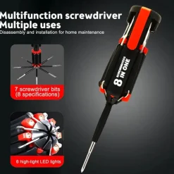 8-in-1 LED Screwdriver Multi-Tool - Bright Utility Tool