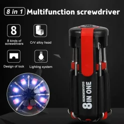 8-in-1 LED Screwdriver Multi-Tool - Bright Utility Tool
