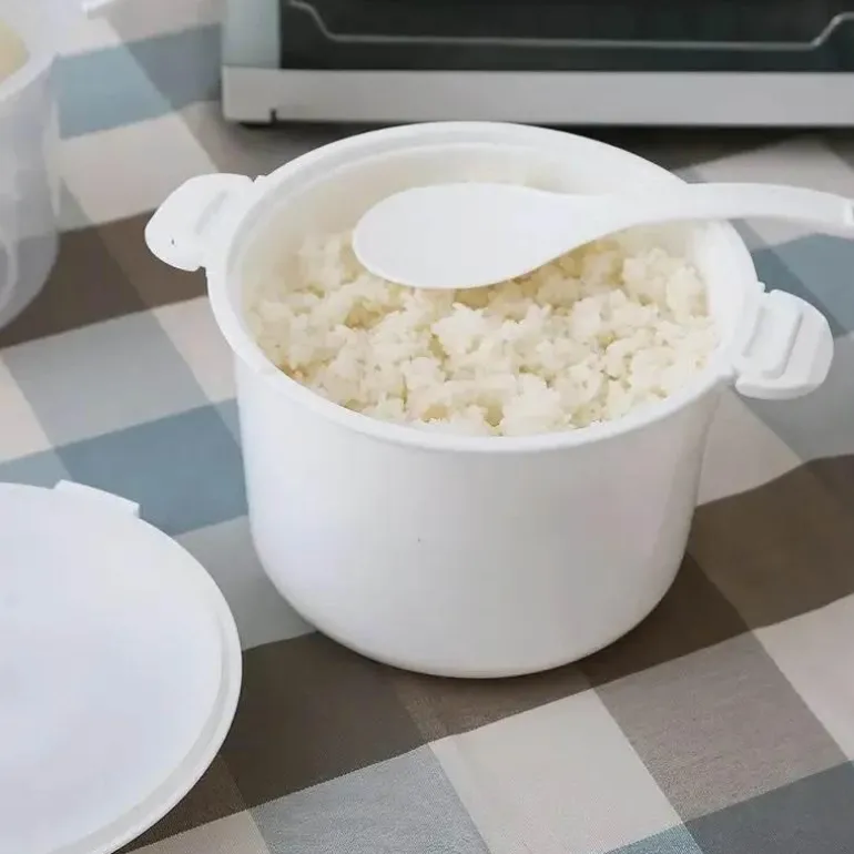 6-in-1 Mikrowellen-Kochtopf - Dampfgarer für Reis, Nudeln, Suppe, Gemüse