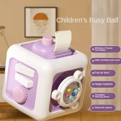 6-in-1 Montessori Busy Cube – Pädagogisches Sensorikspielzeug für Kleinkinder