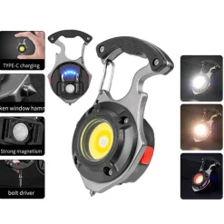 7-in-1 Schlüsselanhängerlicht - Kompakte Camping-Überlebenslampe