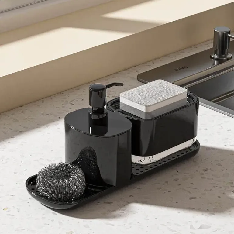 3-in-1 Soap Dispenser Set - Multi-Purpose Bathroom Organizer