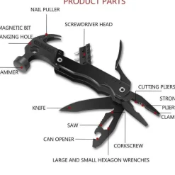 14-in-1-Camping-Multifunktionswerkzeug aus Edelstahl – Tragbares Allzweckwerkzeug für den Außenbereich