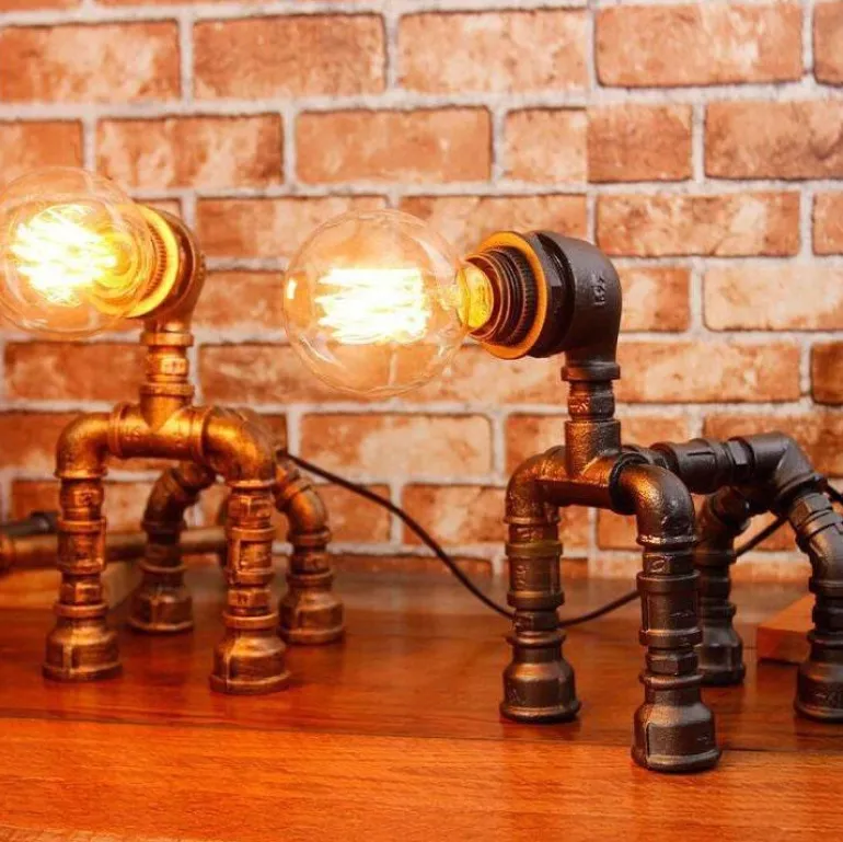 Industrial Dog Table Lamp - Puppy Pet Decor