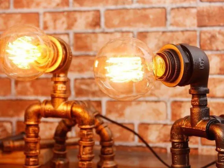 Industrial Dog Table Lamp - Puppy Pet Decor