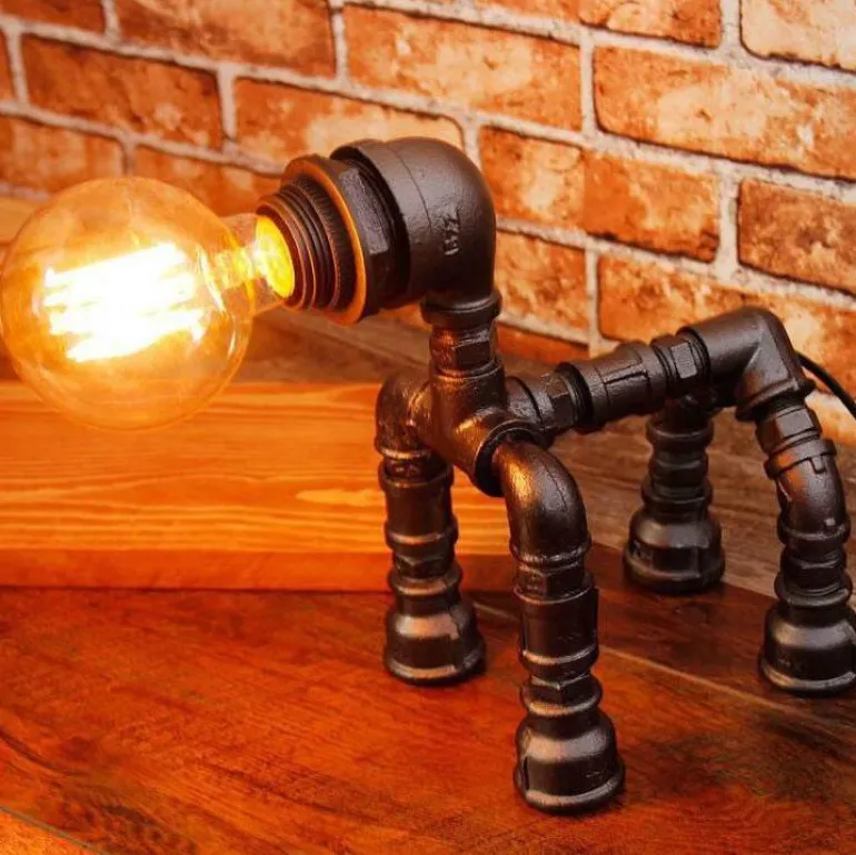 Industrial Dog Table Lamp - Puppy Pet Decor