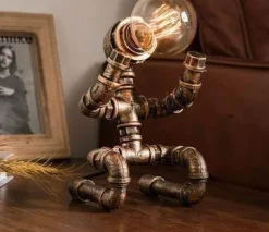 Industrial Robot Table Lamp - Iron Pipe Human Design