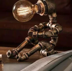 Industrial Robot Table Lamp - Iron Pipe Human Design