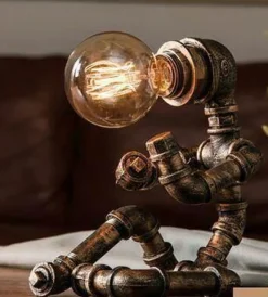 Industrial Robot Table Lamp - Iron Pipe Human Design