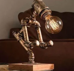 Industrial Robot Table Lamp - Iron Pipe Human Design