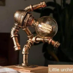 Industrial Robot Table Lamp - Iron Pipe Human Design