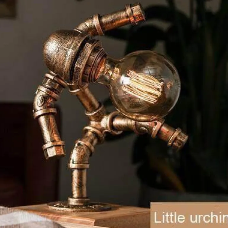 Industrial Robot Table Lamp - Iron Pipe Human Design
