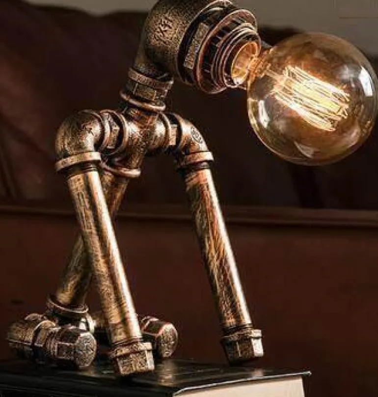 Industrial Robot Table Lamp - Iron Pipe Human Design