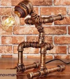 Industrial Robot Table Lamp - Iron Pipe Human Design