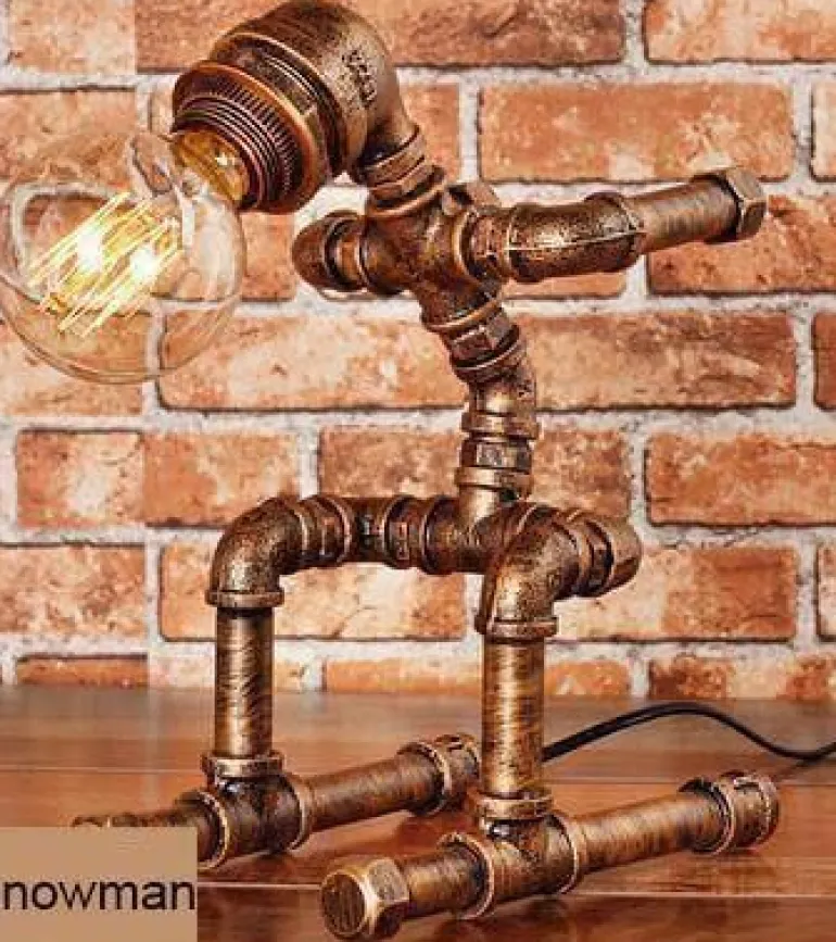 Industrial Robot Table Lamp - Iron Pipe Human Design