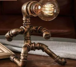 Industrial Robot Table Lamp - Iron Pipe Human Design