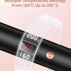 3-in-1-Ionen-Lockenwickler und Glätteisen – Professionelle beheizte Stylingbürste und Lockenstab mit Verbrühschutz