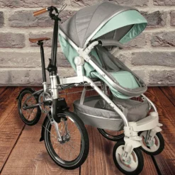 2-in-1-Kinderwagenfahrrad - Umbaubares Lastenfahrrad