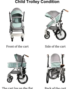 2-in-1-Kinderwagenfahrrad - Umbaubares Lastenfahrrad