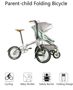 2-in-1-Kinderwagenfahrrad - Umbaubares Lastenfahrrad