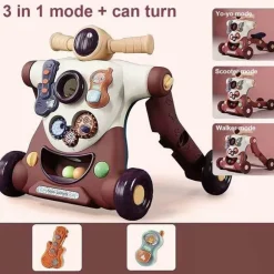 3-in-1-Lauflernwagen für Babys – Anti-Rollover-Wagen